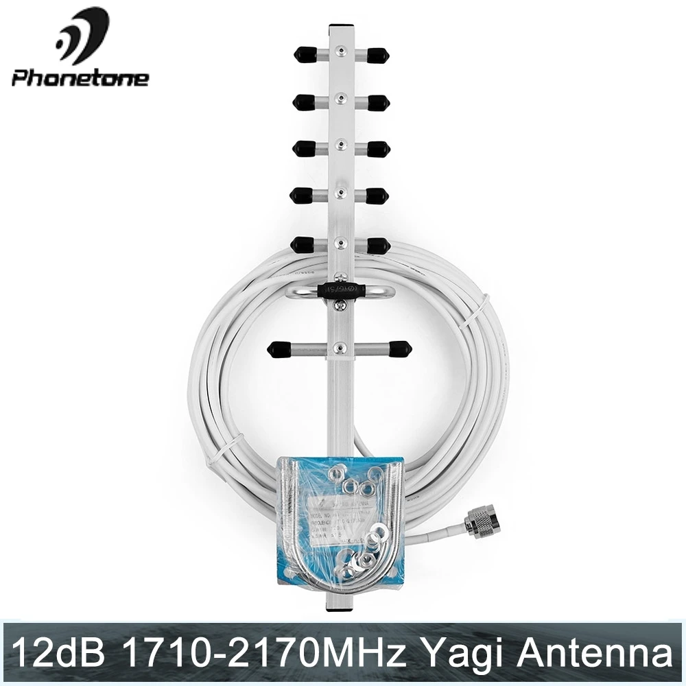 High Gain Yagi Antenna 12dBi 1710-2170 MHz DCS&WCDMA 3G Outdoor for Mobile Phone Communication Amplifier with N Male 10m Cable
High Gain Yagi Antenna 12dBi 1710-2170 MHz DCS&WCDMA 3G Outdoor for Mobile Phone Communication Amplifier with N Male 10m Cable