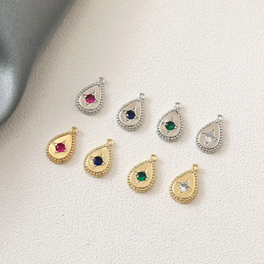 6PCS 14K Gold Plated Drop Shaped Pendant Inlaid with Zircon for Jewelry Making Bracelet Diy Earrings Supplies Brass Accessories
6PCS 14K Gold Plated Drop Shaped Pendant Inlaid with Zircon for Jewelry Making Bracelet Diy Earrings Supplies Brass Accessories
