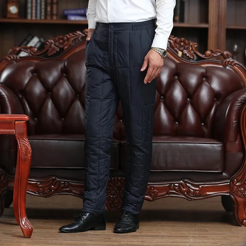 Winter Mens Warm Down Pants Casual Thick High Waist Cotton Trousers New Male Male Pocket Outdoor C Pantalon Hiver Homme
Winter Mens Warm Down Pants Casual Thick High Waist Cotton Trousers New Male Male Pocket Outdoor C Pantalon Hiver Homme