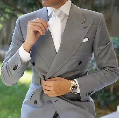 Men's Suit Light Grey Costume Homme Men Suits Double Breasted Wedding Suits For Men Slim Fit Mens Prom Tuxedos Blazer Groom Suit
Men's Suit Light Grey Costume Homme Men Suits Double Breasted Wedding Suits For Men Slim Fit Mens Prom Tuxedos Blazer Groom Suit