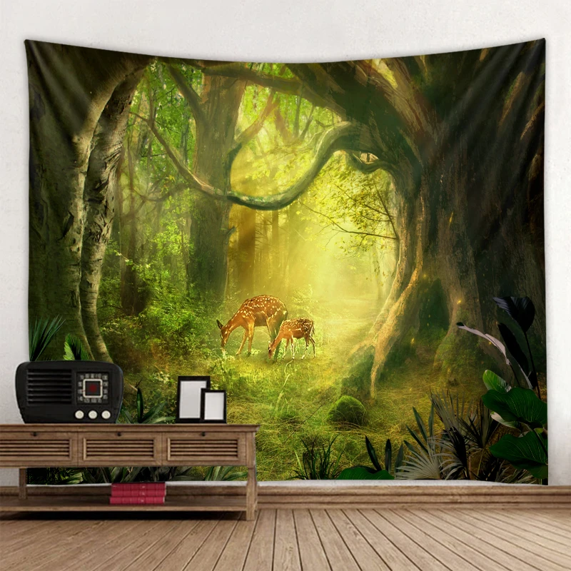 Nordic forest elk tapestry bohemian hippie wall decoration tapestry art style blanket curtains hanging in the bedroom at home
Nordic forest elk tapestry bohemian hippie wall decoration tapestry art style blanket curtains hanging in the bedroom at home