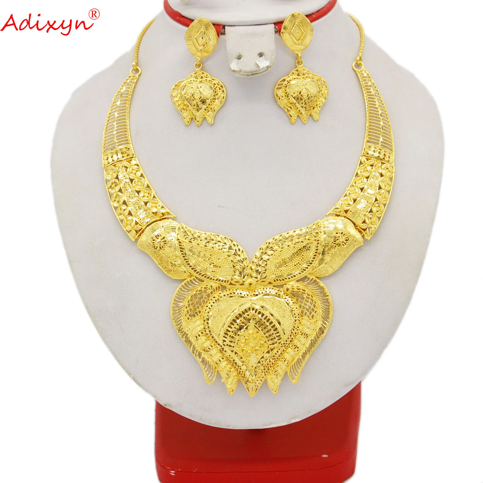 Adixyn 24K Gold Color Necklace Earrings Jewelry Set Dubai Luxury Quality jewelry Bride Wedding Gifts N121613
Adixyn 24K Gold Color Necklace Earrings Jewelry Set Dubai Luxury Quality jewelry Bride Wedding Gifts N121613