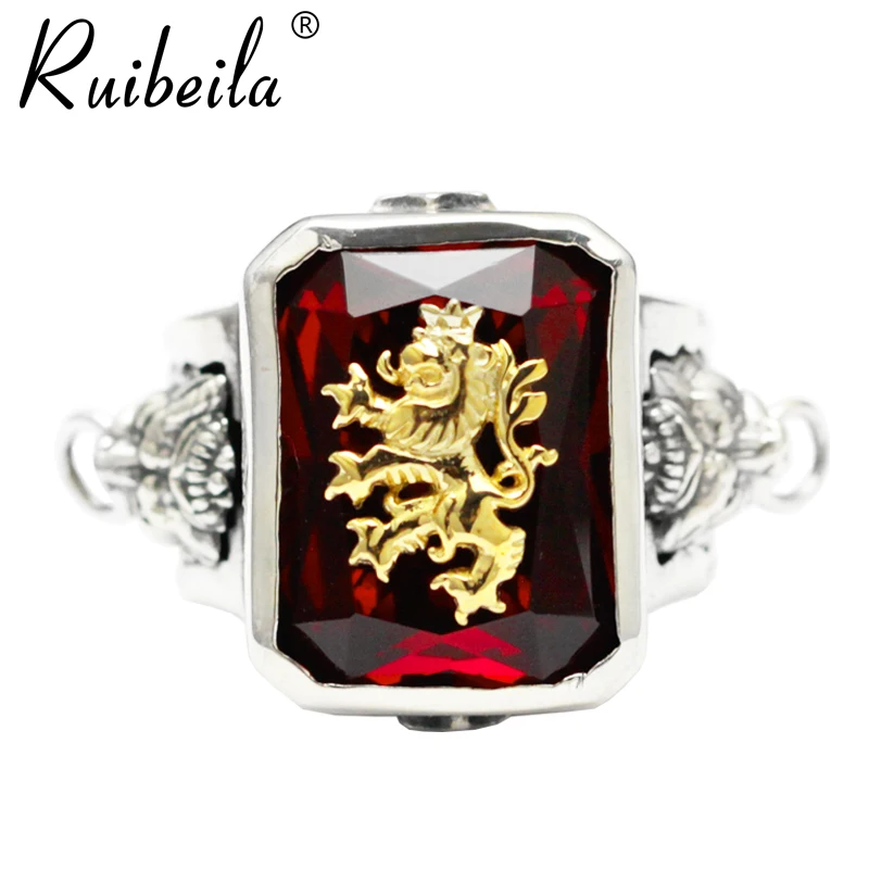 ruibeila925 argent personnalité de la mode grand bijou rouge bague masculine gardant la bague de lion de couleur sang
ruibeila925 argent personnalité de la mode grand bijou rouge bague masculine gardant la bague de lion de couleur sang