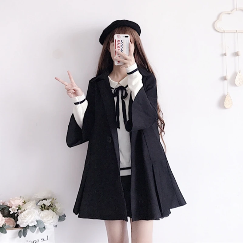 2020 sweat new autumn and winter fashion Korean lolita loose A-line skirt poncho woolen coat long woolen coat women
2020 sweat new autumn and winter fashion Korean lolita loose A-line skirt poncho woolen coat long woolen coat women
