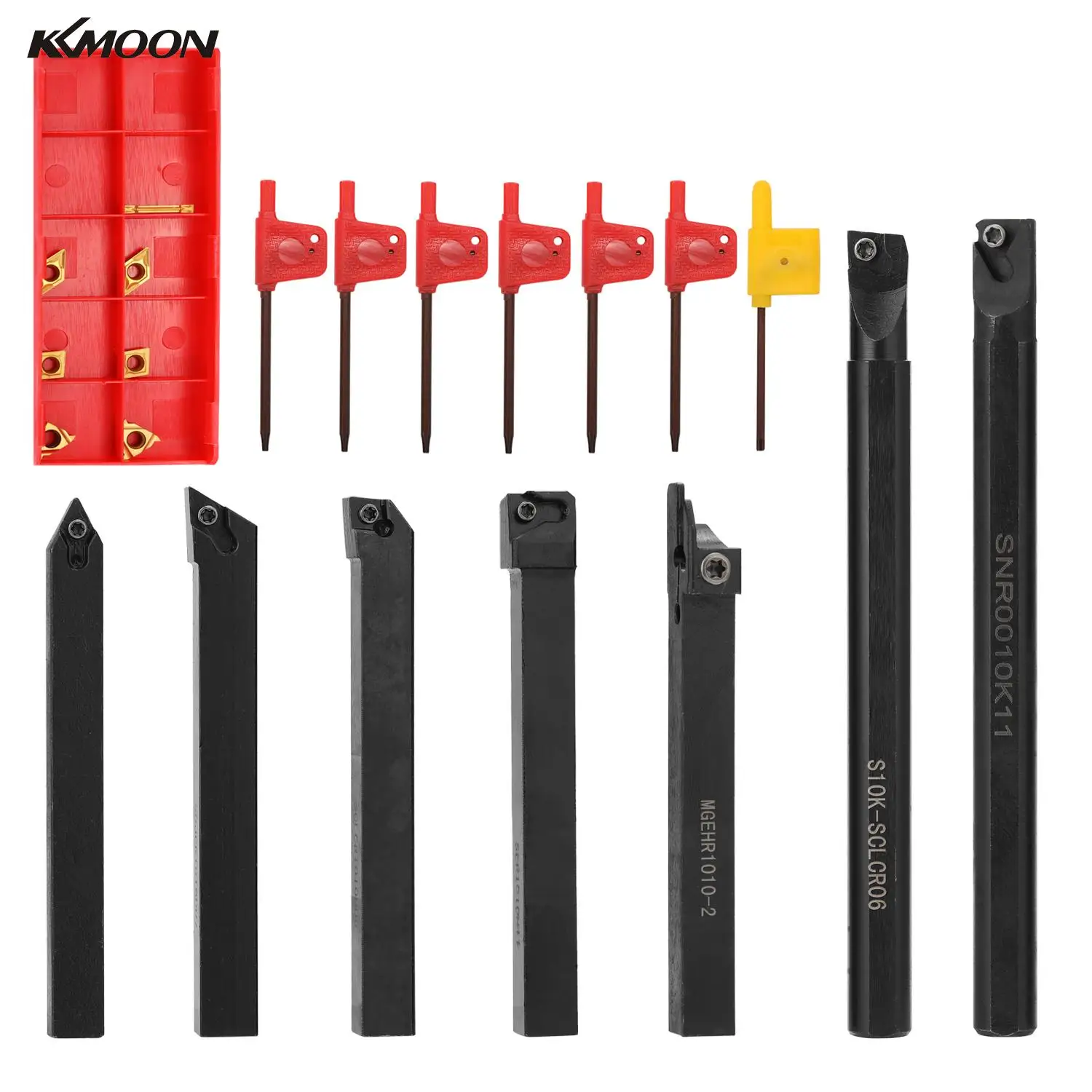 7pcs 10mm Shank Lathe Metal Turning Tool Holder Boring Bar lathe tools lathe cutter Turning Rod Industrial with Carbide Inserts 
7pcs 10mm Shank Lathe Metal Turning Tool Holder Boring Bar lathe tools lathe cutter Turning Rod Industrial with Carbide Inserts