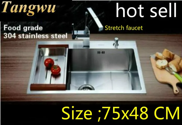 Free shipping Apartment kitchen manual sink single trough durable 304 stainless steel big vogue hot sell 750x480 MM
Free shipping Apartment kitchen manual sink single trough durable 304 stainless steel big vogue hot sell 750x480 MM