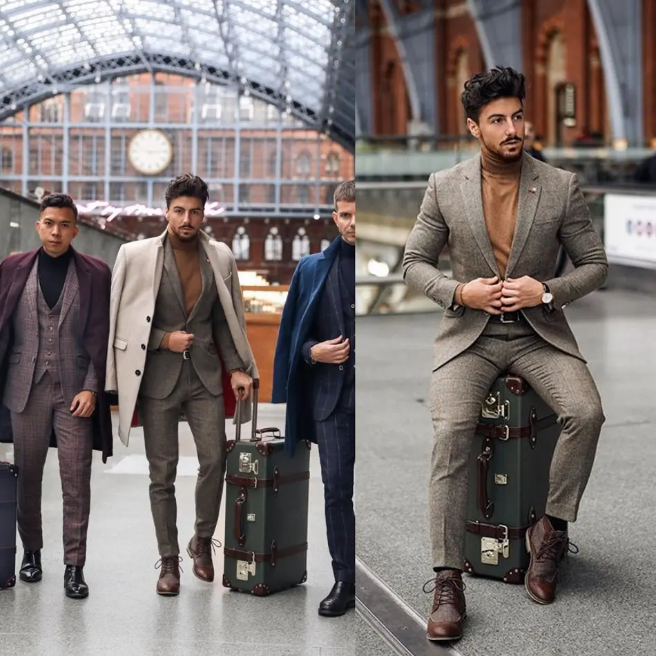 Handsome Mens Suits Wool 2 Piece (Coat+Pants) Notched Lapel Costume Homme Herringbone Suit Custom Made
Handsome Mens Suits Wool 2 Piece (Coat+Pants) Notched Lapel Costume Homme Herringbone Suit Custom Made