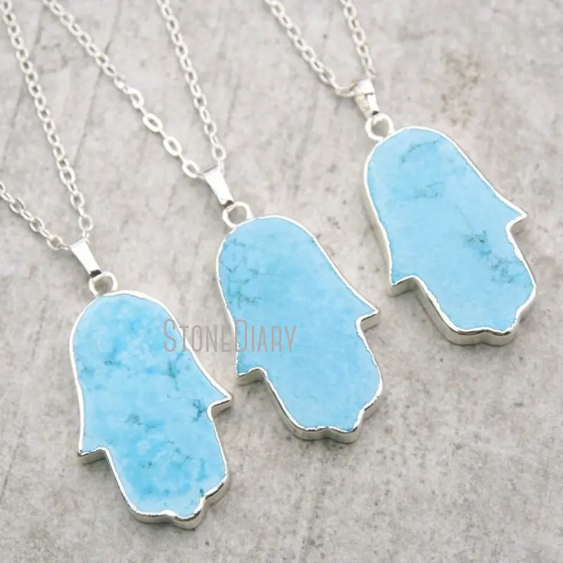 NM14921 10Pcs Blue Turquoises Natural Stone Hand Hamsa Chains Necklaces For Women 18-32inch
NM14921 10Pcs Blue Turquoises Natural Stone Hand Hamsa Chains Necklaces For Women 18-32inch