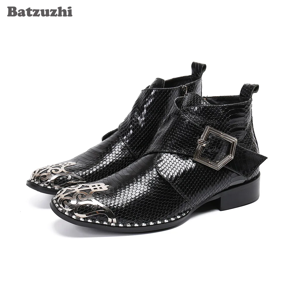 Batzuzhi Japanese Style Men's Shoes Boots Pointed Metal Toe Black Leather Ankle Boots Men Formal Leather Business Boots Short!
Batzuzhi Japanese Style Men's Shoes Boots Pointed Metal Toe Black Leather Ankle Boots Men Formal Leather Business Boots Short!