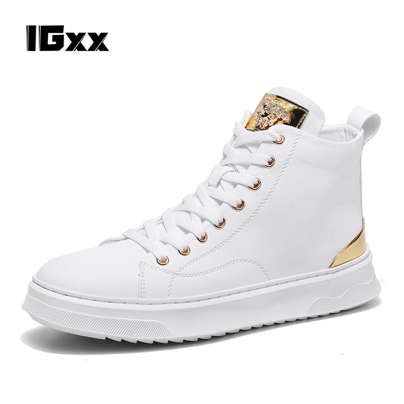 IGxx high top Shoes For Men Glitter Punk Metal Casual Shoes Men's Flats Genuine Leather Travel Drive Shoes men motorcycle boots
IGxx high top Shoes For Men Glitter Punk Metal Casual Shoes Men's Flats Genuine Leather Travel Drive Shoes men motorcycle boots
