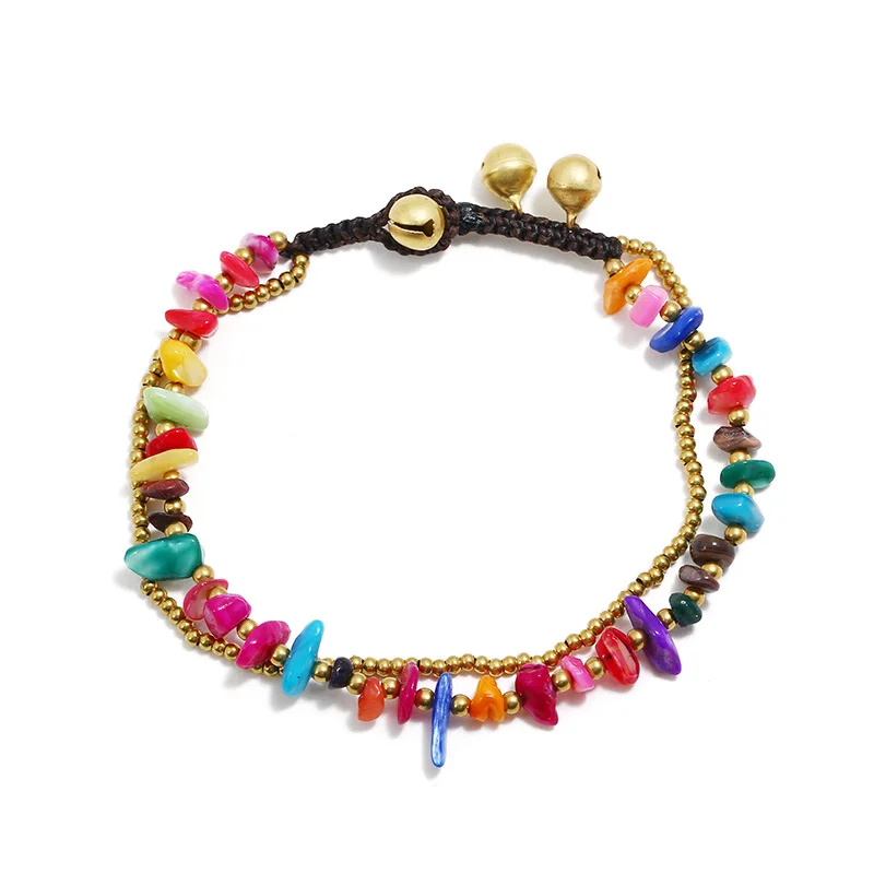 Bohemian Style Natural Gravel Color Super Sexy Women's Anklet Thai Wax Thread Hand-woven Double-layer Beach Anklet Foot Jewelry
Bohemian Style Natural Gravel Color Super Sexy Women's Anklet Thai Wax Thread Hand-woven Double-layer Beach Anklet Foot Jewelry
