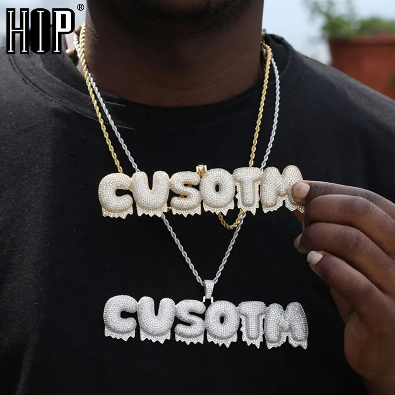 Hip Hop Iced Out Bubble Drip Letters Custom Name Cubic Zircon Chain Pendants & Necklaces For Men Women Jewelry
Hip Hop Iced Out Bubble Drip Letters Custom Name Cubic Zircon Chain Pendants & Necklaces For Men Women Jewelry