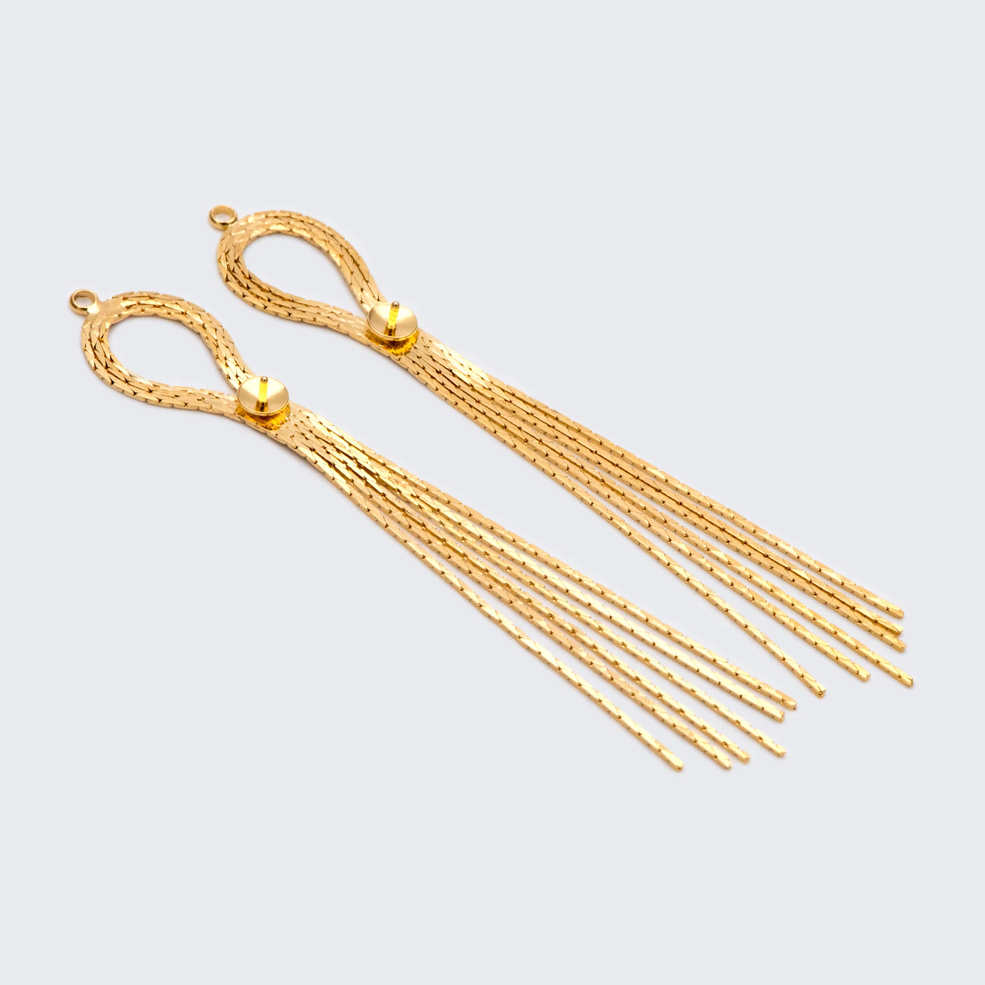 4pcs Gold Chain Long Tassels 83mm, 18K Gold Plated Brass Tassel, Earring Charm Pendants (GB-2069)
4pcs Gold Chain Long Tassels 83mm, 18K Gold Plated Brass Tassel, Earring Charm Pendants (GB-2069)