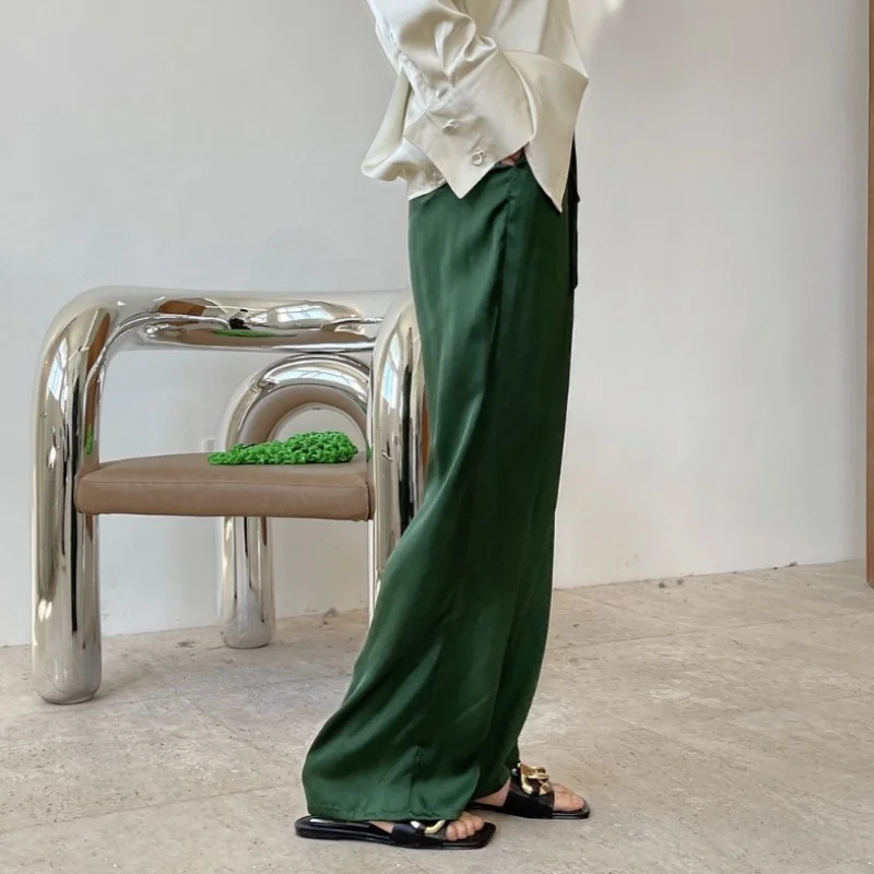 Summer New Women Pants Fashion Drawstring Loose Fit Straight Pants Solid Color Thin Section High Waist Casual Female Trousers
Summer New Women Pants Fashion Drawstring Loose Fit Straight Pants Solid Color Thin Section High Waist Casual Female Trousers