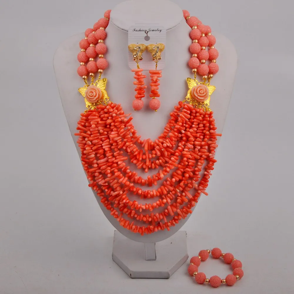 Pink Nigerian Coral Beads Jewelry Set African Wedding Bridal Set Costume Necklace Jewelry Set
Pink Nigerian Coral Beads Jewelry Set African Wedding Bridal Set Costume Necklace Jewelry Set
