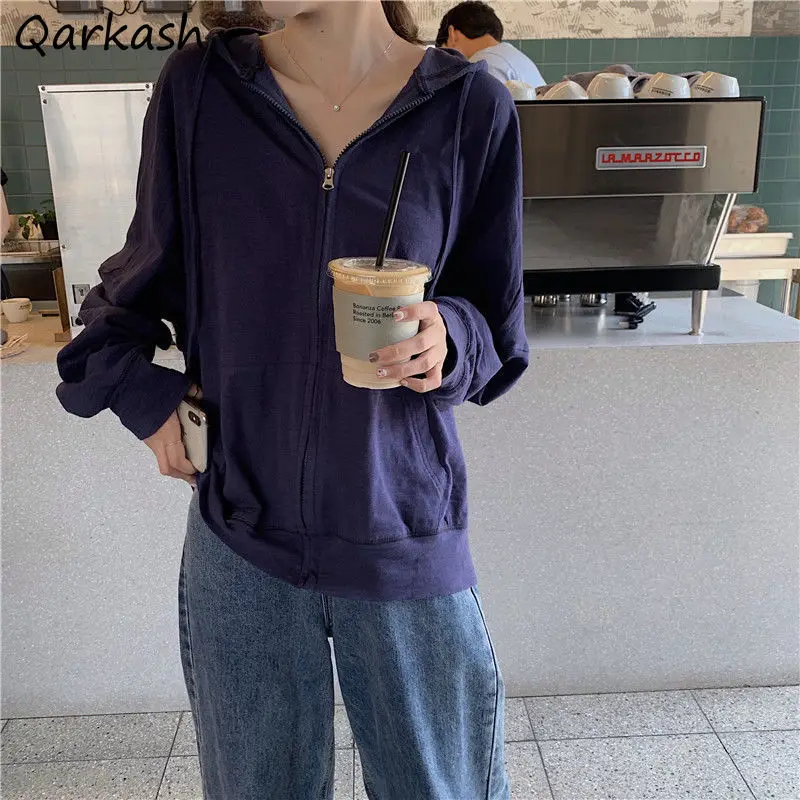 Women Summer Outwear White Blue Fashion Loose All-match Solid Students Casual Jackets Korean Style Cozy Chic Hooded Harajuku Ins
Women Summer Outwear White Blue Fashion Loose All-match Solid Students Casual Jackets Korean Style Cozy Chic Hooded Harajuku Ins