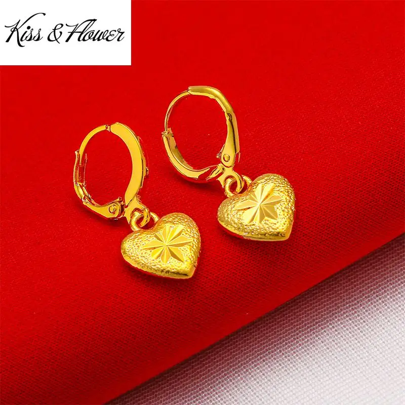 KISS&FLOWER ER44 2022 Fine Jewelry Wholesale Fashion Woman Birthday Wedding Gift Heart Round Exquisite 24KT Gold Drop Earings
KISS&FLOWER ER44 2022 Fine Jewelry Wholesale Fashion Woman Birthday Wedding Gift Heart Round Exquisite 24KT Gold Drop Earings