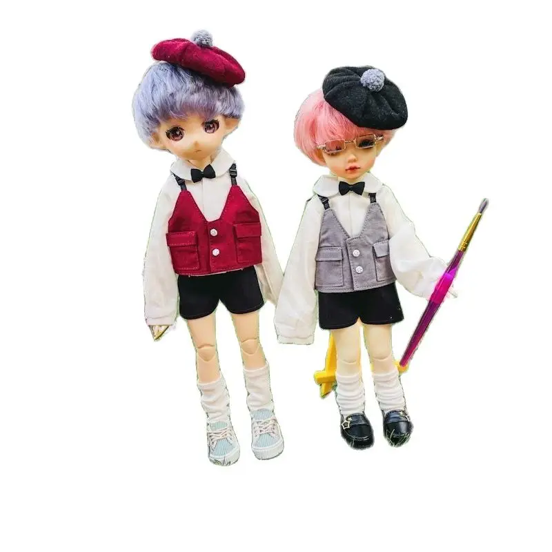 BJD Doll Clothes Suit Suitable for 1-6 size YOSD TF cute little painter red gray clothes suit Doll Accessories
BJD Doll Clothes Suit Suitable for 1-6 size YOSD TF cute little painter red gray clothes suit Doll Accessories