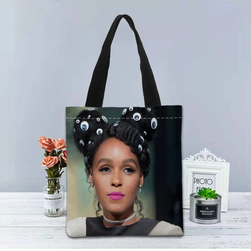 Сумка Janelle Monae, складная сумка для покупок, многоразовая эко-большая сумка унисекс из холщовой ткани, сумки на плечо, сумка для продуктов, тканевая сумка 1214
Сумка Janelle Monae, складная сумка для покупок, многоразовая эко-большая сумка унисекс из холщовой ткани, сумки на плечо, сумка для продуктов, тканевая сумка 1214