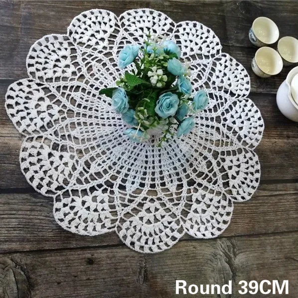 39cm Round Luxury Handmade Table Place Mat Cotton Lace Crochet Christmas Placemat Coaster Kitchen Wedding Doily Coaster Mat Pad
39cm Round Luxury Handmade Table Place Mat Cotton Lace Crochet Christmas Placemat Coaster Kitchen Wedding Doily Coaster Mat Pad