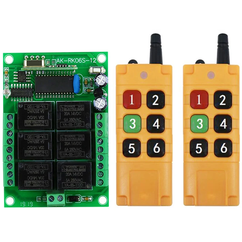 2000m DC12V 6CH Wireless rf Remote Control Switch Relay Output Radio receiver & 315/433 MHz Remote controller garage door opener
2000m DC12V 6CH Wireless rf Remote Control Switch Relay Output Radio receiver & 315/433 MHz Remote controller garage door opener