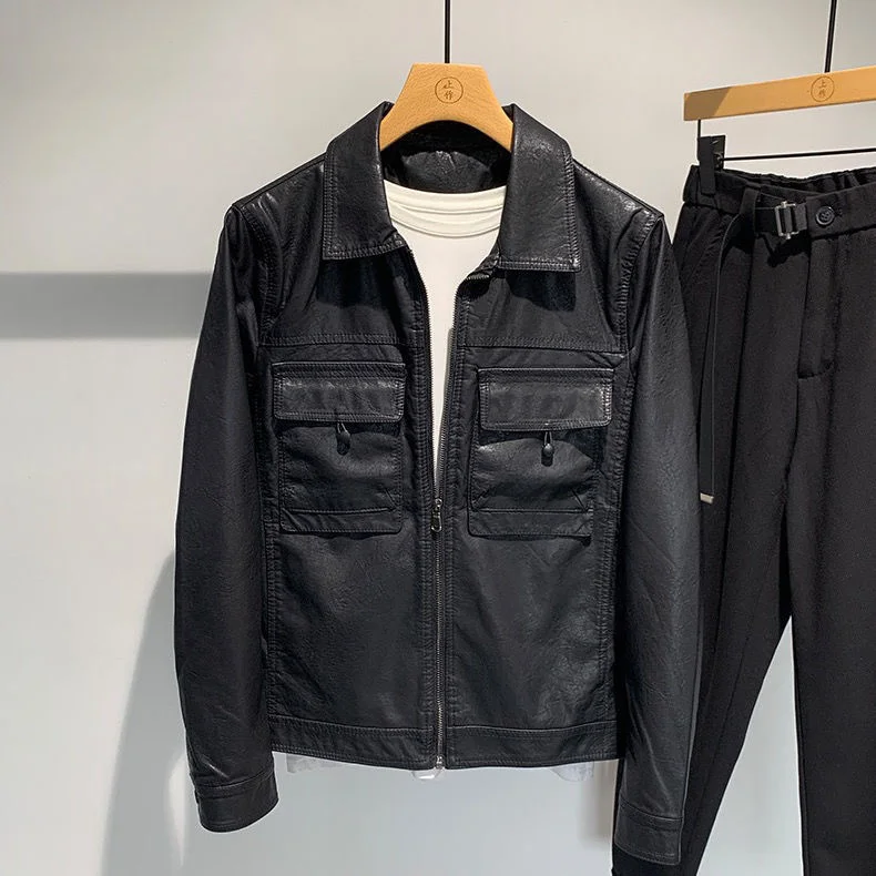 Autumn 2022 Winter Fashion Men Leather Jackets Fashion Men's PU Leather Jackets Clothing Male Casual Slim Leather Coats B705
Autumn 2022 Winter Fashion Men Leather Jackets Fashion Men's PU Leather Jackets Clothing Male Casual Slim Leather Coats B705