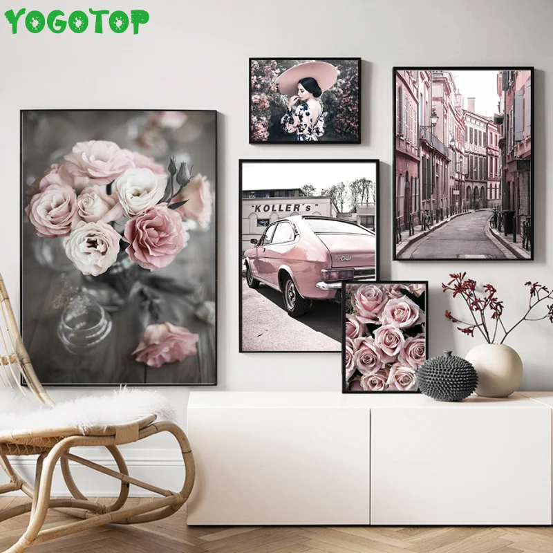 Rose Flower pink Car Street Girl Building Wall Art Diy Diamond painting Nordic 5D Full mosaic diamond embroidery Decor YY5053
Rose Flower pink Car Street Girl Building Wall Art Diy Diamond painting Nordic 5D Full mosaic diamond embroidery Decor YY5053