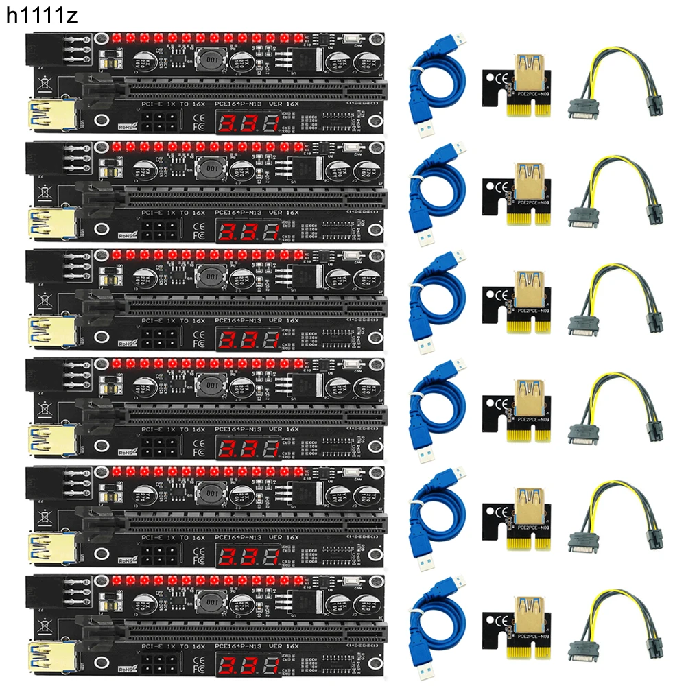 6PCS PCIE Riser VER16X Riser PCI Express X16 Graphic Card PCIE X16 Adapter Card 1X 16X Riser For Video Card Bitcoin Miner Mining
6PCS PCIE Riser VER16X Riser PCI Express X16 Graphic Card PCIE X16 Adapter Card 1X 16X Riser For Video Card Bitcoin Miner Mining