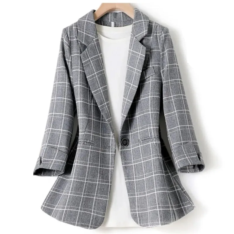 Women Blazers And Jackets 2022 Spring Summer Thin Coat Elegant Women Business office Suit 3/4 Sleeve Lady Plaid Blazer
Women Blazers And Jackets 2022 Spring Summer Thin Coat Elegant Women Business office Suit 3/4 Sleeve Lady Plaid Blazer