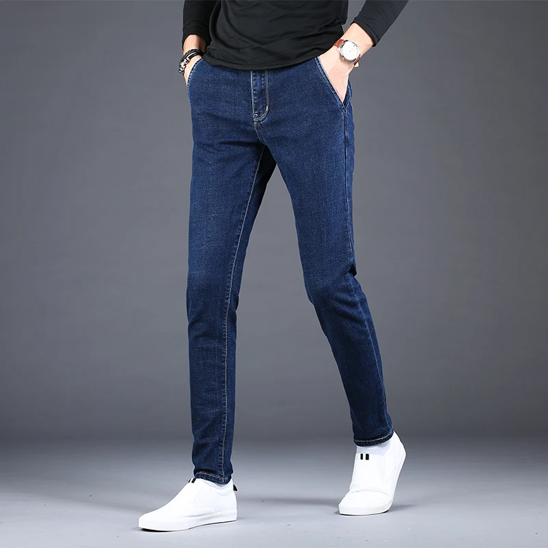 Pure Blue Jeans Men Fashion Korean Style Slim Fit Pencil Pants Casual Denim Trousers
Pure Blue Jeans Men Fashion Korean Style Slim Fit Pencil Pants Casual Denim Trousers