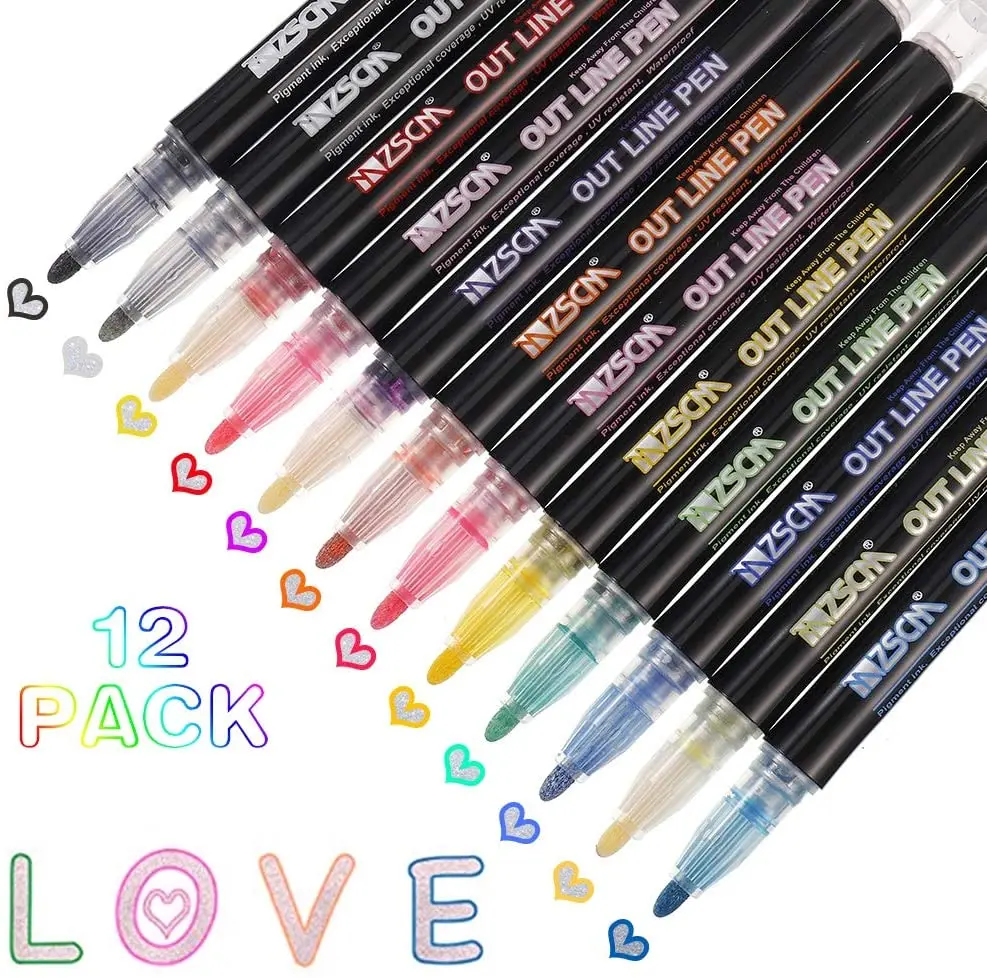 New 12/21 Colors Double Lines Contour Art Pen Markers Pen Outline Markers Highlighter Scrapbooking For Bullet Diary Poster Card
New 12/21 Colors Double Lines Contour Art Pen Markers Pen Outline Markers Highlighter Scrapbooking For Bullet Diary Poster Card