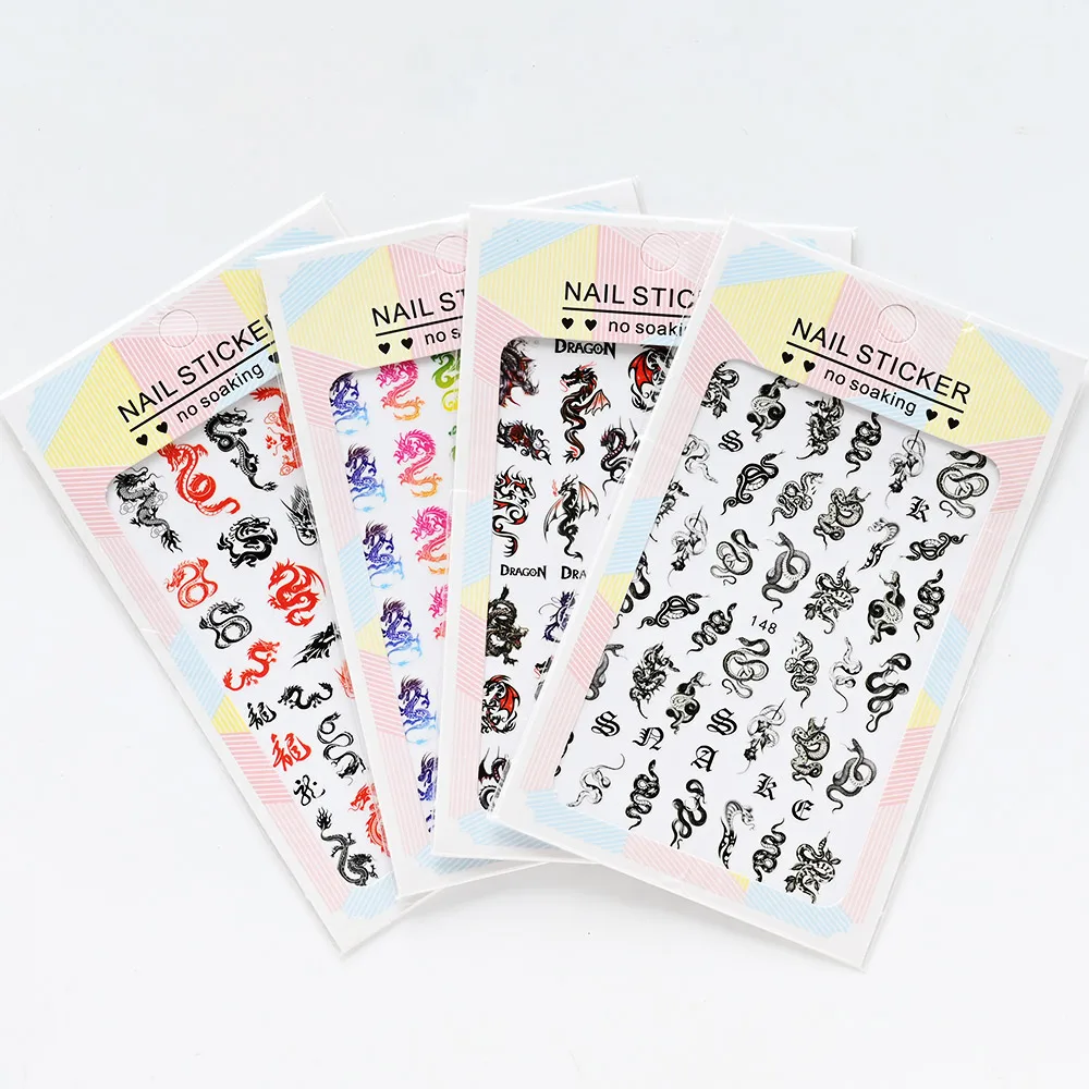 1 pcs 3D Nail Stickers Snake/Dragon Colorful Self-adhesive Water Transfer Stickers Nail Decals Decoration For Nail Art Manicure
1 pcs 3D Nail Stickers Snake/Dragon Colorful Self-adhesive Water Transfer Stickers Nail Decals Decoration For Nail Art Manicure