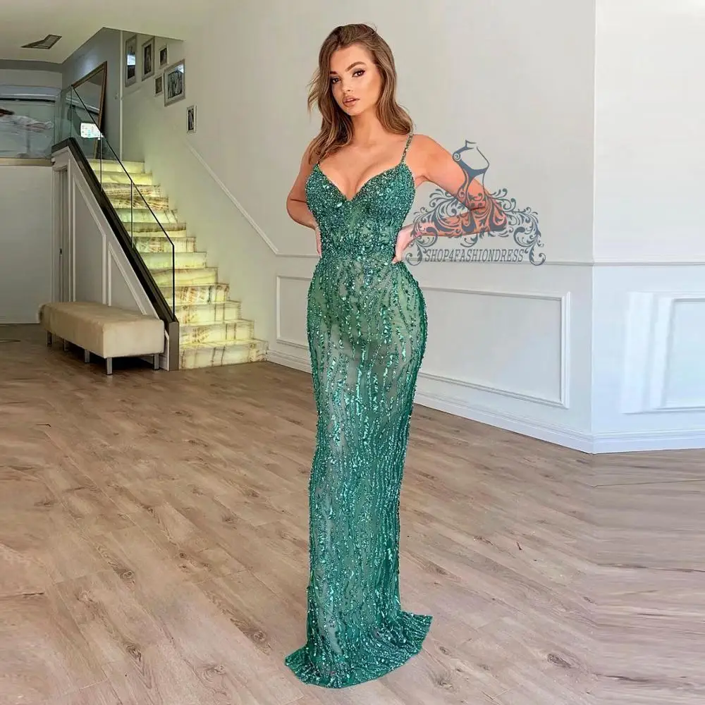 Spaghetti Strap Sexy See Thru Mermaid Evening Dress Luxury Full Beading Sequins Evening Gowns Floor Length Formal Party Dresses
Spaghetti Strap Sexy See Thru Mermaid Evening Dress Luxury Full Beading Sequins Evening Gowns Floor Length Formal Party Dresses