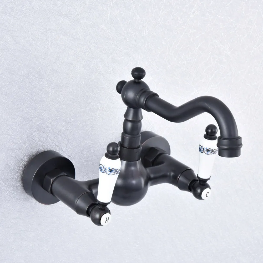 Oil Rubbed Bronze Wall Mounted Swivel Spout Bathroom Sink Faucet Double Handle Mixer Tap Wall Mounted zsf701
Oil Rubbed Bronze Wall Mounted Swivel Spout Bathroom Sink Faucet Double Handle Mixer Tap Wall Mounted zsf701