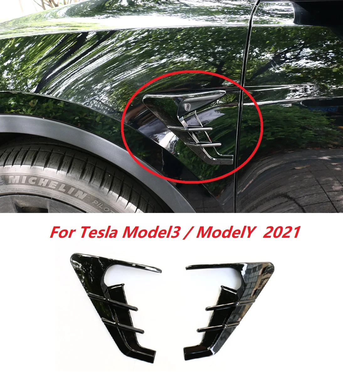 Fit For Tesla Model 3 Model Y 2021 Carbon Fiber ABS Air Flow Vent Side Fender Decoration Sticker
Fit For Tesla Model 3 Model Y 2021 Carbon Fiber ABS Air Flow Vent Side Fender Decoration Sticker