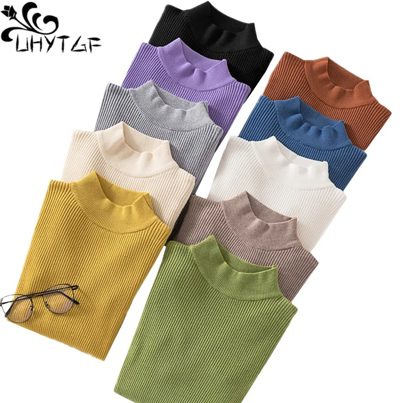 UHYTGF Autumn Winter Sweater Women's Knitted Inside Slim Pullover Female Sweater Long-Sleeved Stretch Casual Short Knitwears 651
UHYTGF Autumn Winter Sweater Women's Knitted Inside Slim Pullover Female Sweater Long-Sleeved Stretch Casual Short Knitwears 651