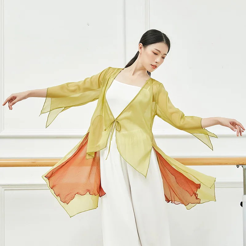 Adult Chiffon Wrinkle Belly Dance Side Tie Top Long Transparent Blouse Cardigan Shirt Costume for Women Dancing Clothes Wear
Adult Chiffon Wrinkle Belly Dance Side Tie Top Long Transparent Blouse Cardigan Shirt Costume for Women Dancing Clothes Wear