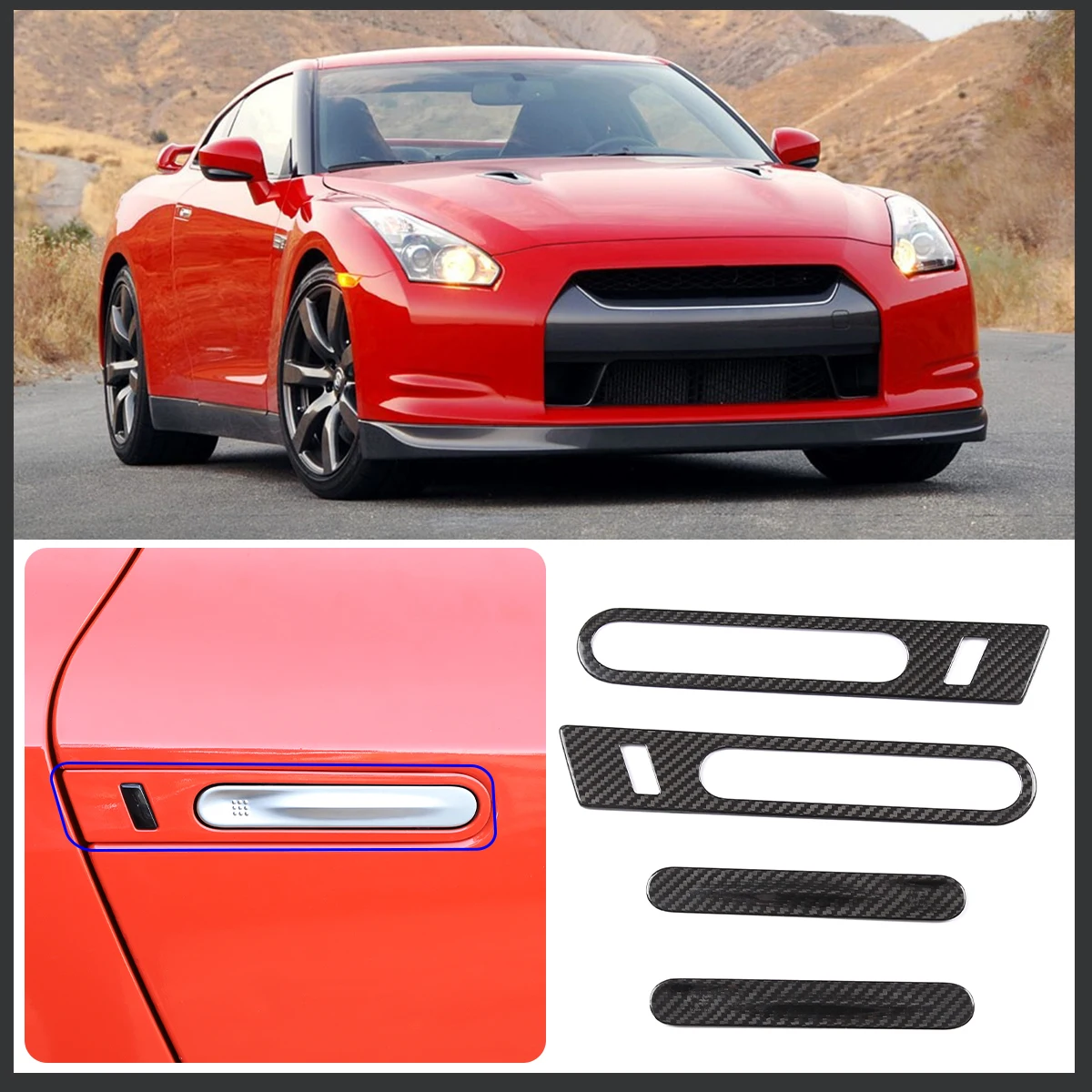 100% carbon fiber for Nissan GTR R35 2008-2016 car styling door handle sticker car exterior modification accessories
100% carbon fiber for Nissan GTR R35 2008-2016 car styling door handle sticker car exterior modification accessories
