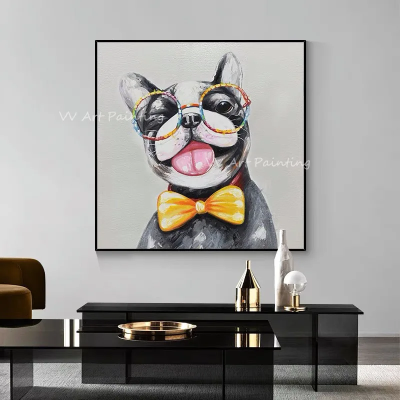 100% Handmade dog with glasses animal oil painting abstract art decorative no frames for study cafes decoration
100% Handmade dog with glasses animal oil painting abstract art decorative no frames for study cafes decoration