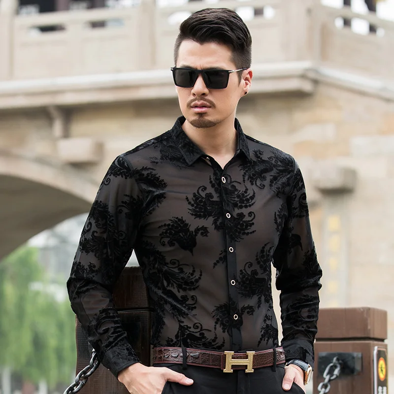 See Mens Through Silk Shirts Long Sleeve Transparent Flower Velvet Shirt Formal Party Dress Shirt
See Mens Through Silk Shirts Long Sleeve Transparent Flower Velvet Shirt Formal Party Dress Shirt