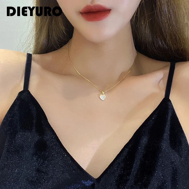 DIEYURO Stainless Steel Fashion Light Luxury Trend Necklace Simple Love Rhinestone Clavicle Chain Cold Wind Creative Pendant
DIEYURO Stainless Steel Fashion Light Luxury Trend Necklace Simple Love Rhinestone Clavicle Chain Cold Wind Creative Pendant