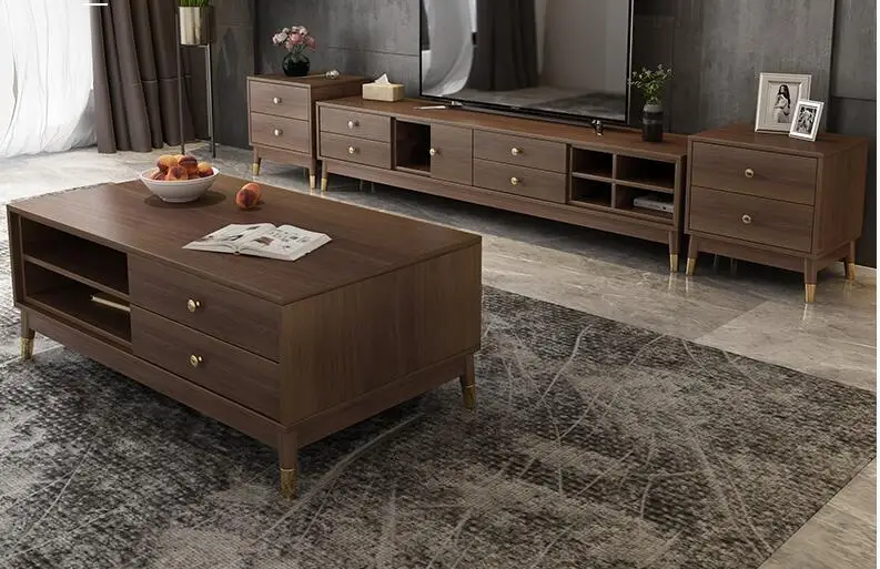 Walnut color tea table TV cabinet combination of Nordic simple small family living room multi-functional TV cabinet
Walnut color tea table TV cabinet combination of Nordic simple small family living room multi-functional TV cabinet