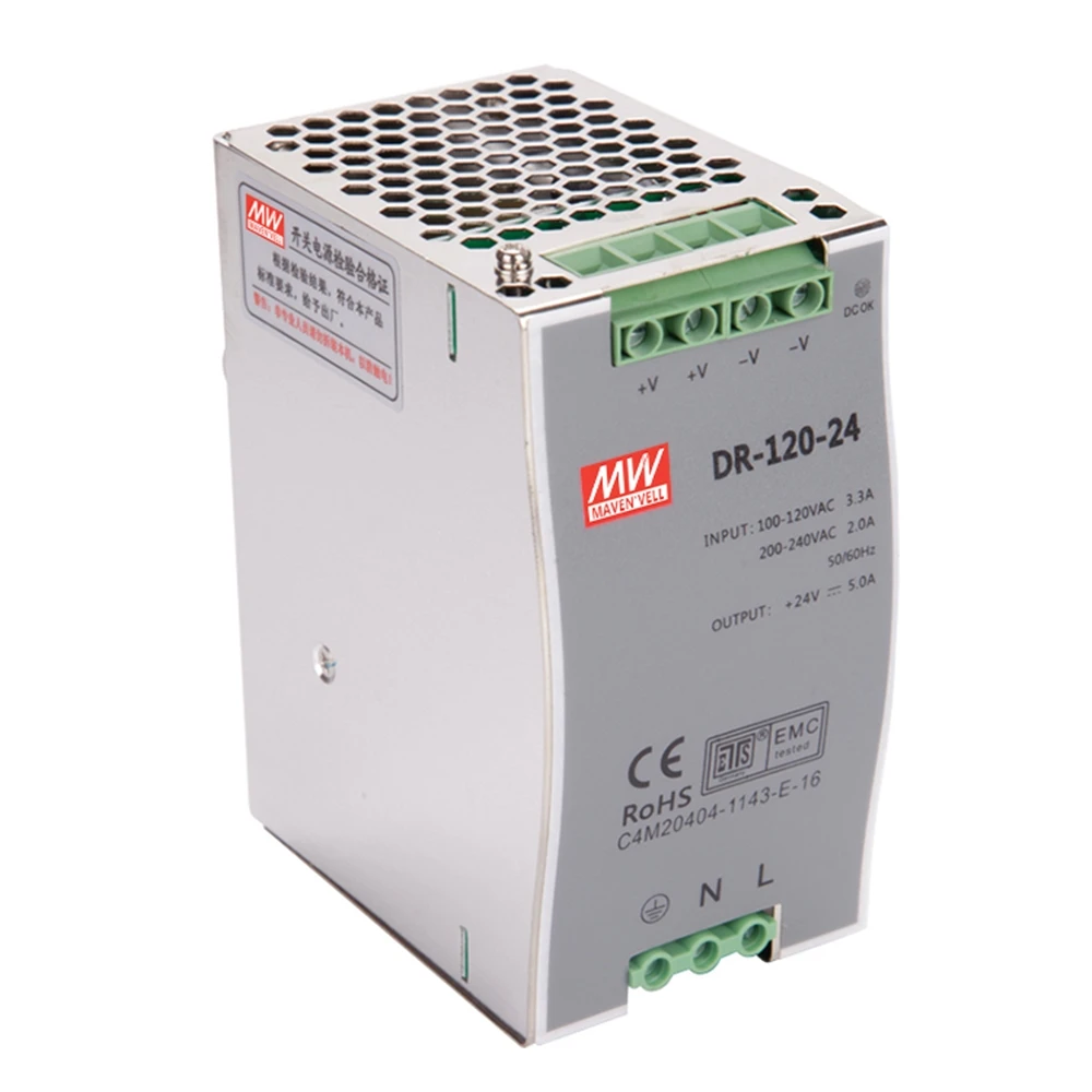 1pcs Single Output DR-120 120W Din Rail Switching Type Industrial Power Supply 12V 15V 24V 36V 48V
1pcs Single Output DR-120 120W Din Rail Switching Type Industrial Power Supply 12V 15V 24V 36V 48V