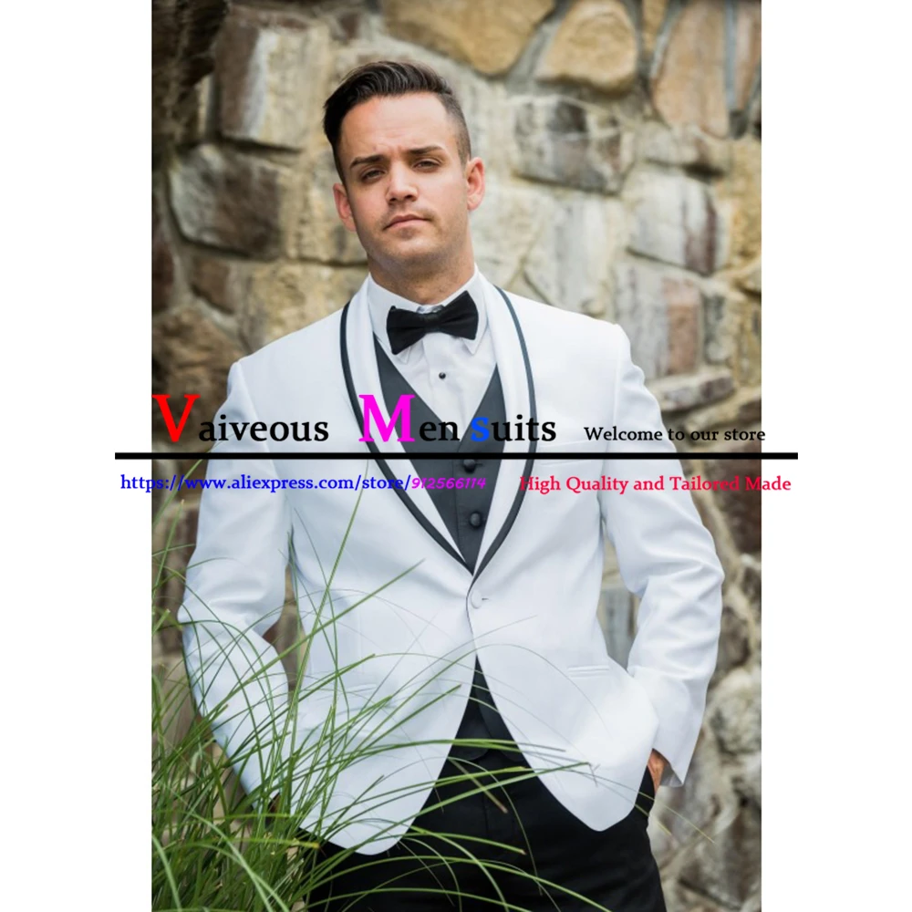 Customized Made Men Suits White Tuxedos For Wedding Formal Wear 3 Peices (Jacket+Pant+Vest) Groomsmen Blazer Terno Masculino
Customized Made Men Suits White Tuxedos For Wedding Formal Wear 3 Peices (Jacket+Pant+Vest) Groomsmen Blazer Terno Masculino