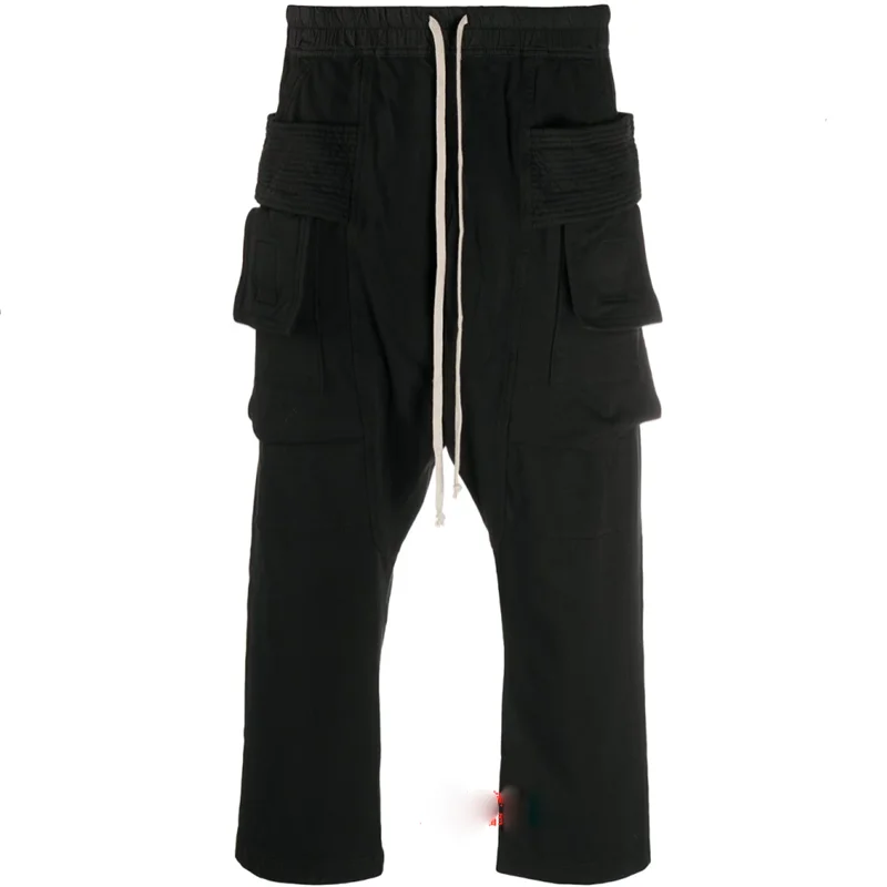 Men's Nine-Quarter Pants Straight Pants Casual Pants Spring And Autumn New Black Elastic Waist White Rope Design Pocket Overalls
Men's Nine-Quarter Pants Straight Pants Casual Pants Spring And Autumn New Black Elastic Waist White Rope Design Pocket Overalls