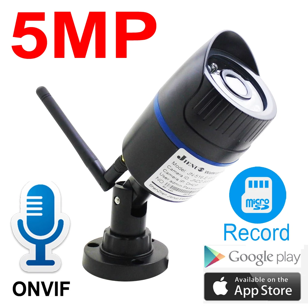 HD 5 Мп Wi-Fi IP-камера 1080P Беспроводная Проводная цилиндрическая камера видеонаблюдения s наружная микрофон аудио TF-карта слот P2P Onvif JIENUO
HD 5 Мп Wi-Fi IP-камера 1080P Беспроводная Проводная цилиндрическая камера видеонаблюдения s наружная микрофон аудио TF-карта слот P2P Onvif JIENUO