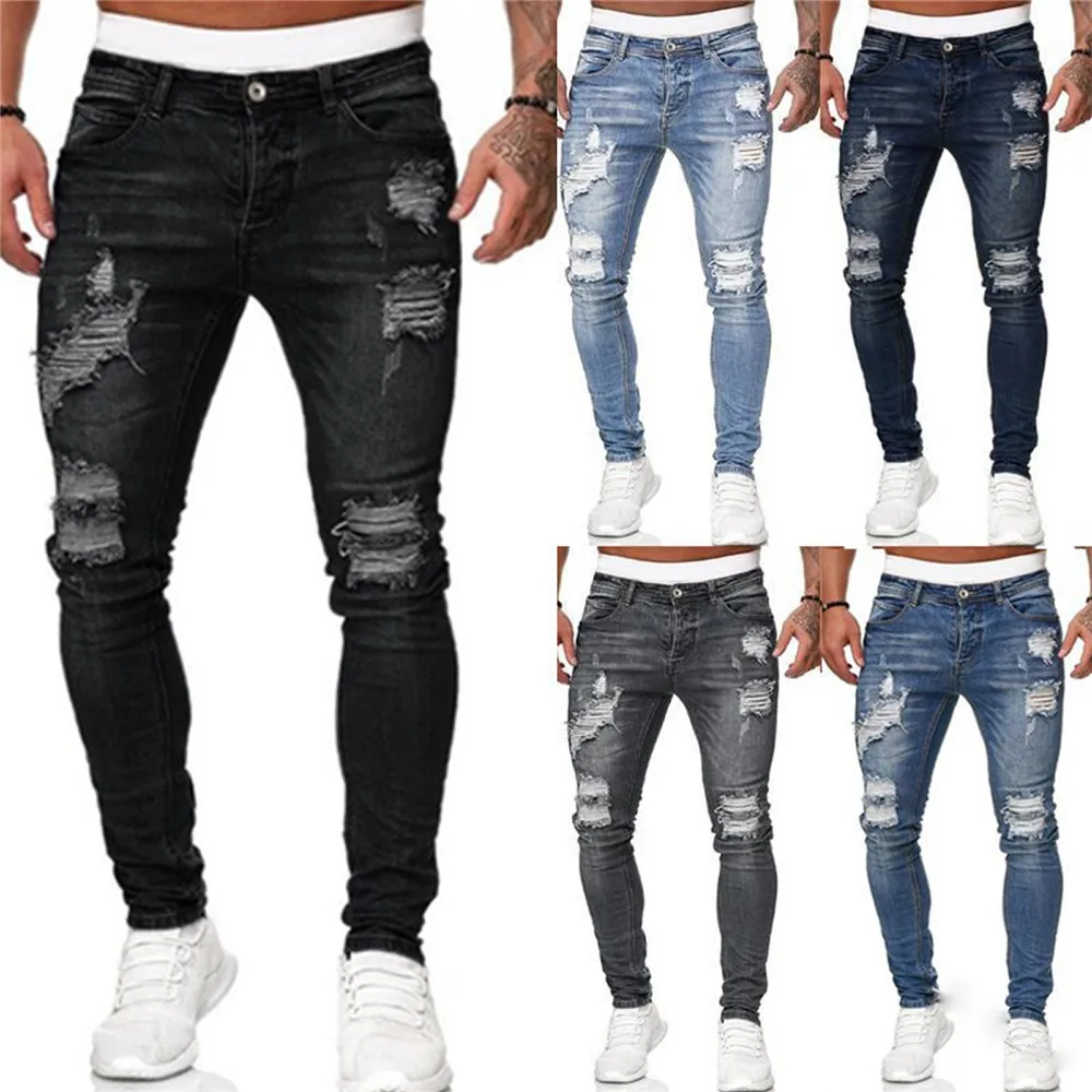 Men Fashion Ripped Jeans Man Mid Waist Denim Pants Spring Fall Casual Stretchy Skinny Fit Trousers Pencil Pants Streetwear
Men Fashion Ripped Jeans Man Mid Waist Denim Pants Spring Fall Casual Stretchy Skinny Fit Trousers Pencil Pants Streetwear