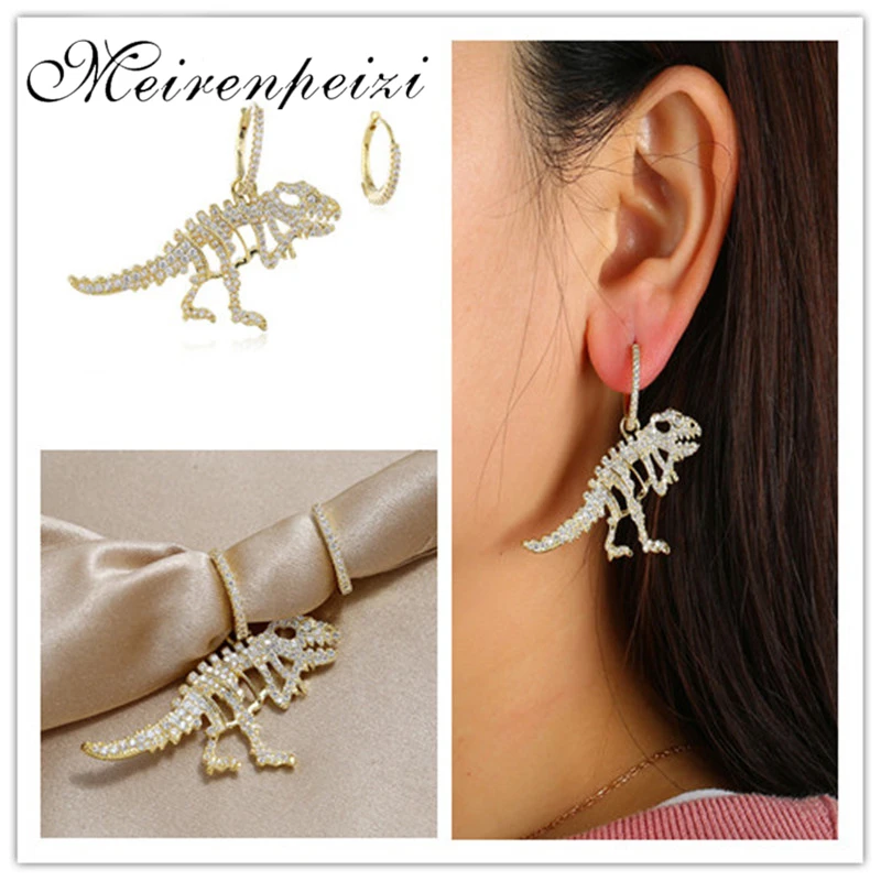Punk Skeleton Dinosaur CZ Stud Gold Silver Color Earrings for Women Animal Earrings Jewelry Fashion Girl Earring
Punk Skeleton Dinosaur CZ Stud Gold Silver Color Earrings for Women Animal Earrings Jewelry Fashion Girl Earring