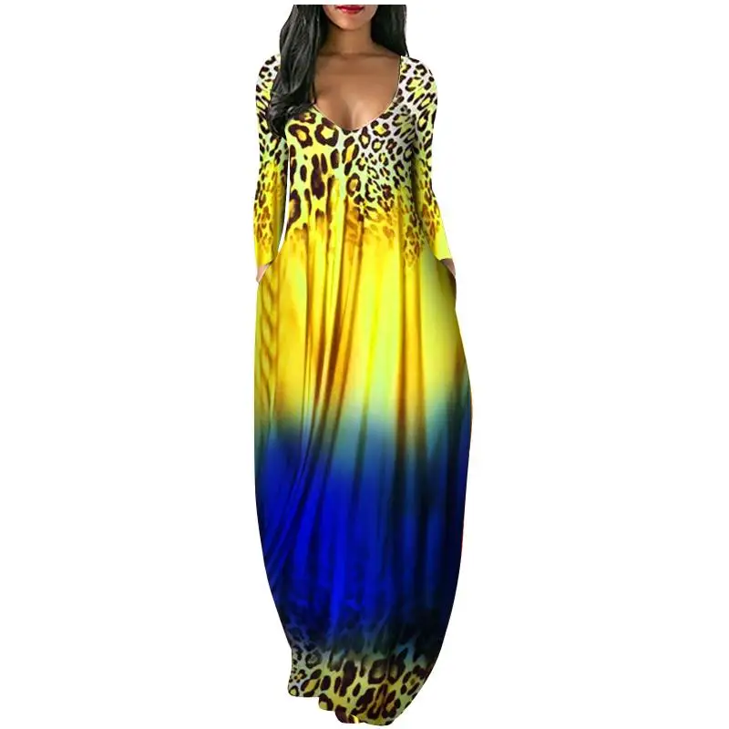 Gradient Color Plus Size Women's Dress Sexy Leopard Print Fashion Print V-Neck Long Dress
Gradient Color Plus Size Women's Dress Sexy Leopard Print Fashion Print V-Neck Long Dress