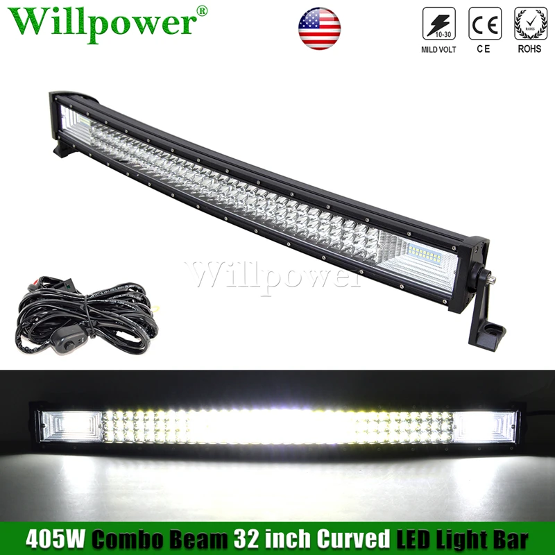 32inch 405W LED Light Bar Spot Flood Driving Lamp Off-Road Car Lights 32" Lightbar For Jeep 4x4 Truck Pickup Roof Curved LED Bar
32inch 405W LED Light Bar Spot Flood Driving Lamp Off-Road Car Lights 32" Lightbar For Jeep 4x4 Truck Pickup Roof Curved LED Bar